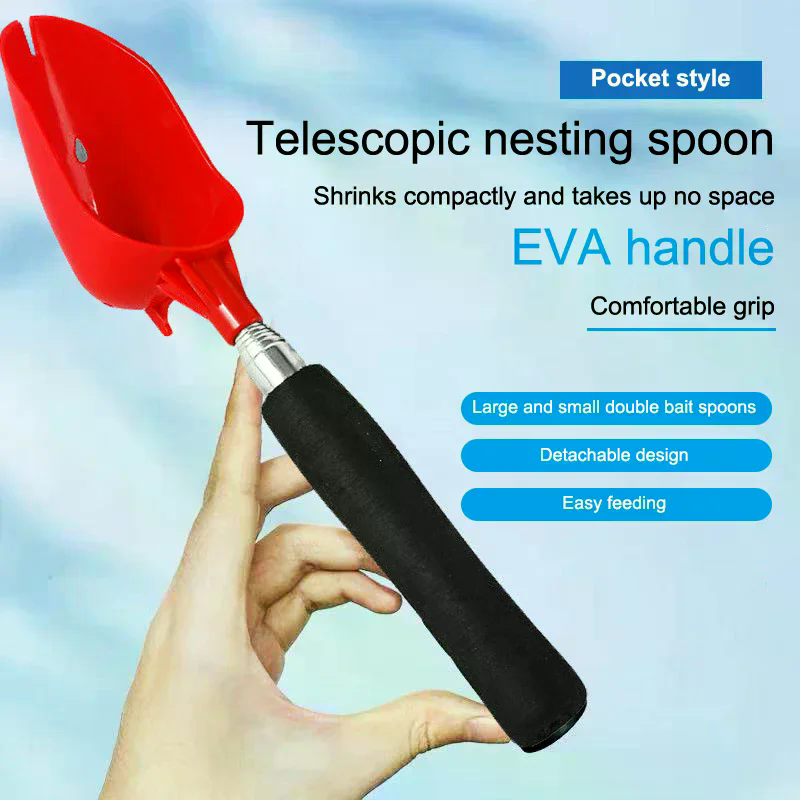 Fishing Rod Casting - Non-Slip Long Handled Casting Scoop, Retractable