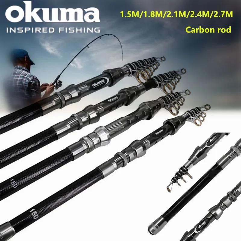 Fishing Rod Surf - OKUMA New Carbon Rock Rod 1.5M/1.8M/2.1M/2.4M/2.7M